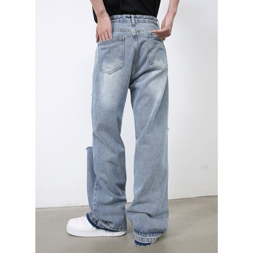 Men’s Ripped Denim Baggy Jeans