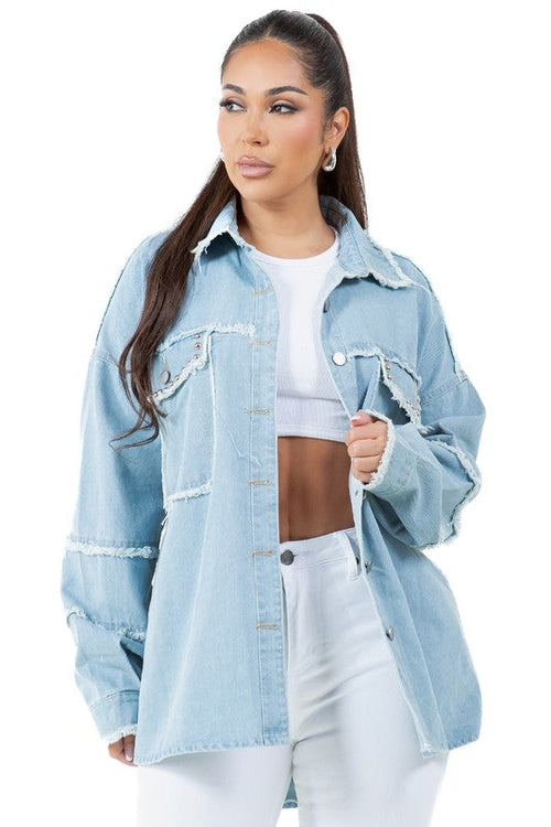 Women Oversized Denim Shirt