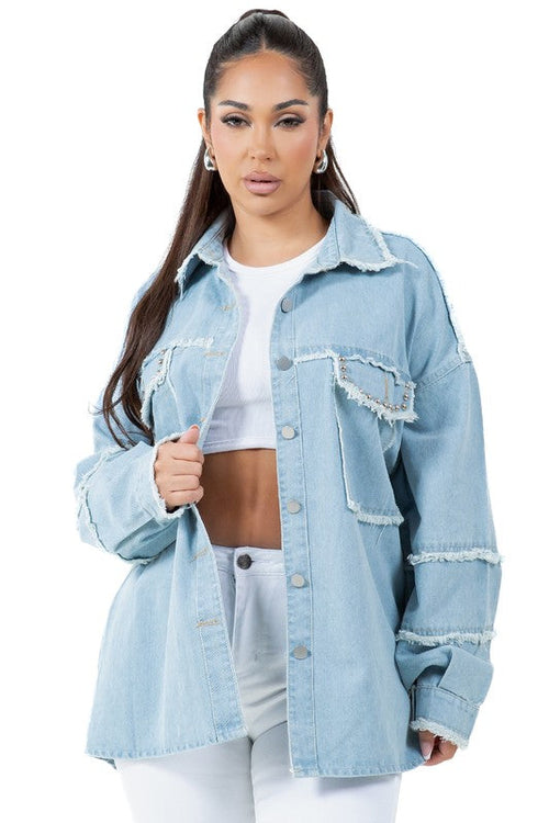 Women Oversized Denim Shirt