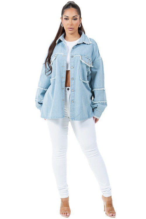 Women Oversized Denim Shirt