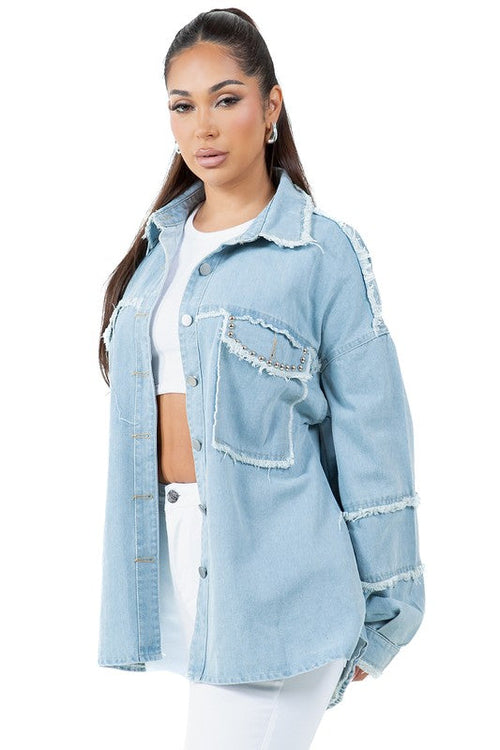 Women Oversized Denim Shirt