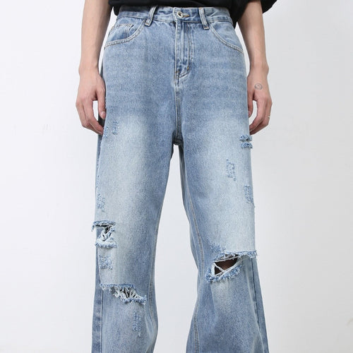 Men’s Ripped Denim Baggy Jeans