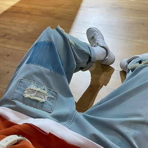 Mens Ripped Baggy Denim Jeans