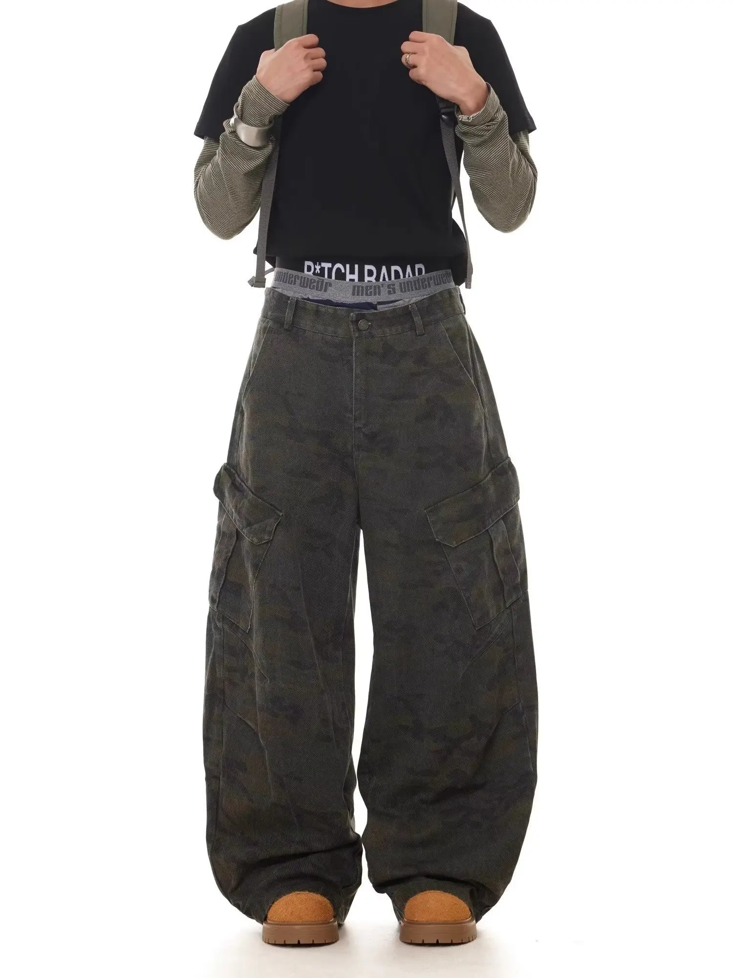 mens wide leg baggy jeans