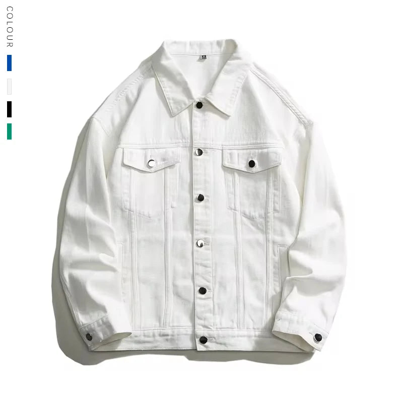Men's Oversize White Denim Jacket
