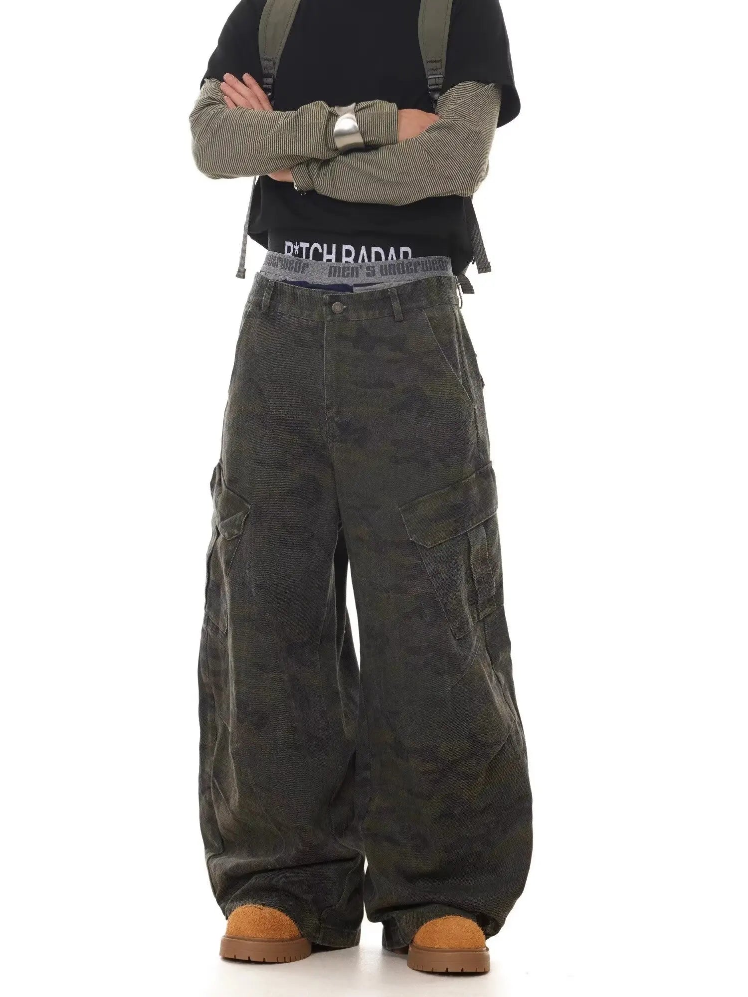 mens wide leg baggy jeans