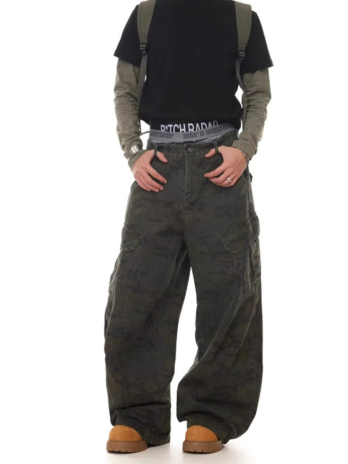 mens wide leg baggy jeans