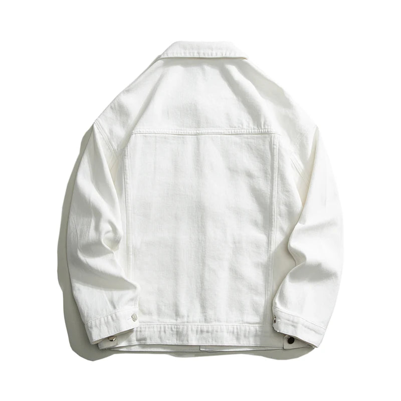 Men's Oversize White Denim Jacket