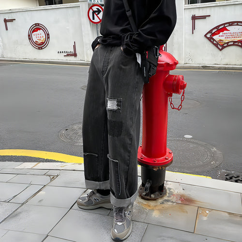 Mens Ripped Baggy Denim Jeans