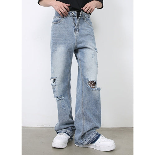 Men’s Ripped Denim Baggy Jeans