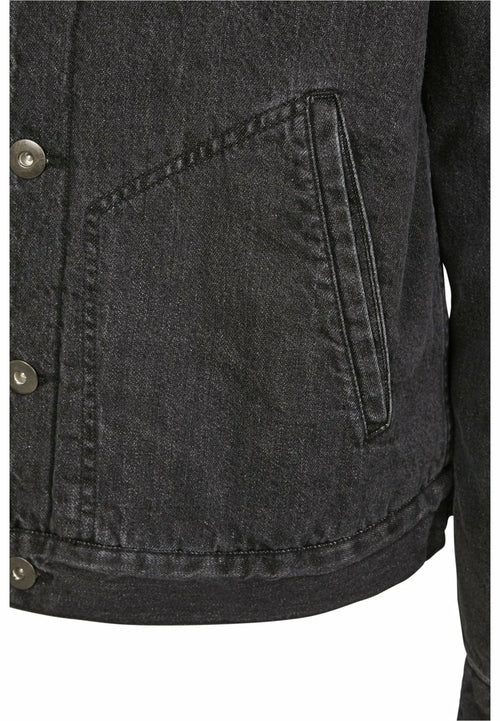 Sherpa Lined Jeans Jacket - Black Wash